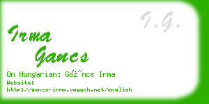 irma gancs business card